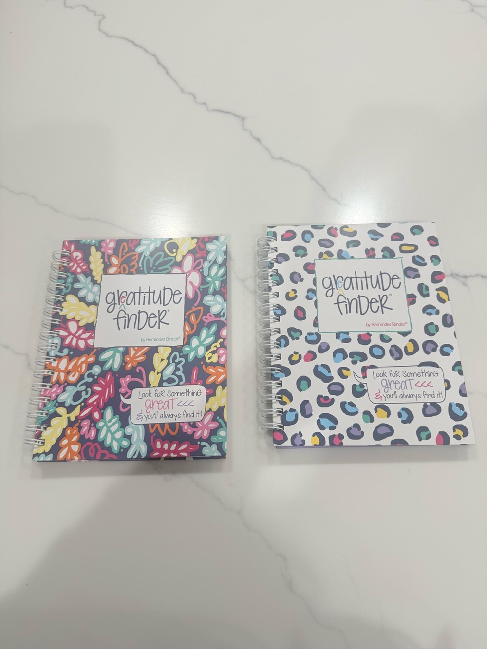 Set 2 Gratitude Finder Spiral Notebook Floral Leopard bundle gift lot journal